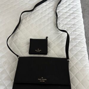 Kate Spade Elegant Black Crossbody Bag with Coin Purse